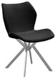 Dining Chair With Vinyl Seat, Set of 4, Black, Chrome