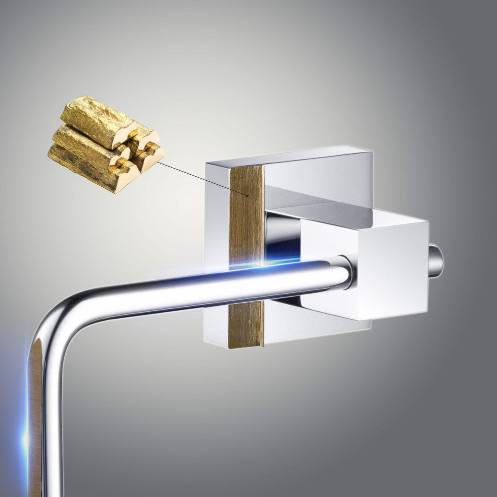 Cube Bathroom Towel Ring, Chrome