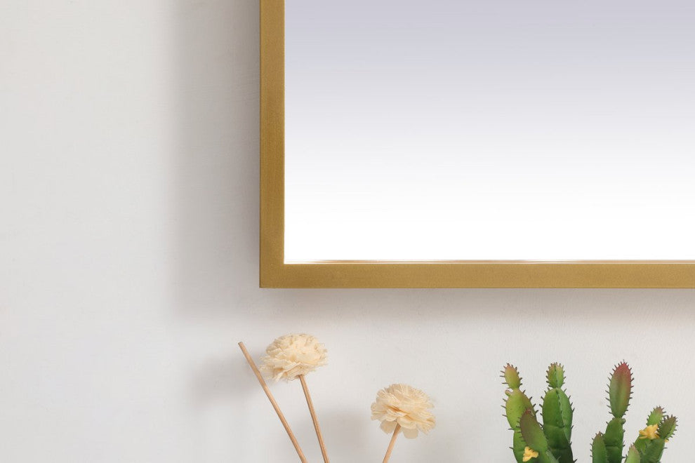 Modern Brass Led Mirror