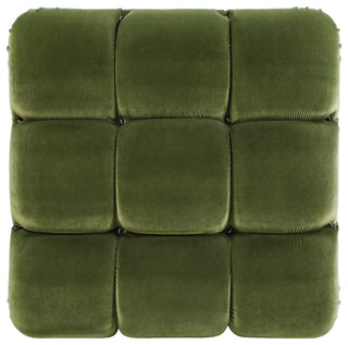 Marcel 36" Modular Tufted Square Cocktail Ottoman, Olive Green Performance Velvet