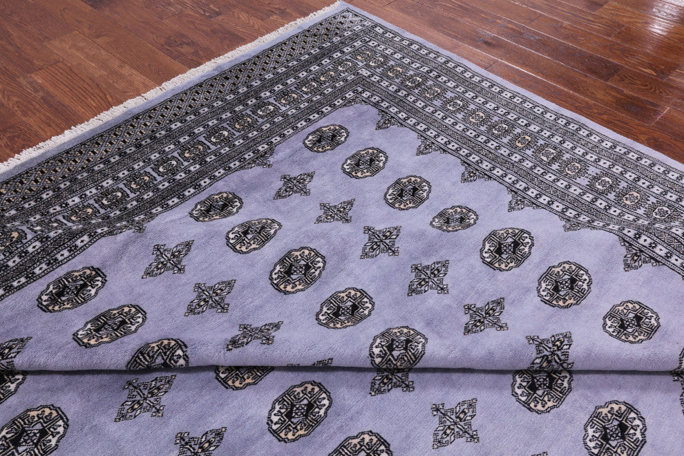 Hand Knotted Silky Bokhara Wool Rug 9' 2" X 11' 7" - Q13786