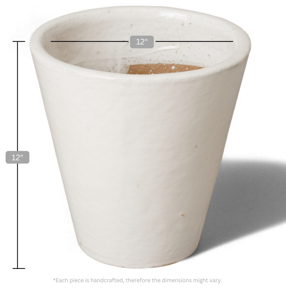 Tappered Planter, White 12x12