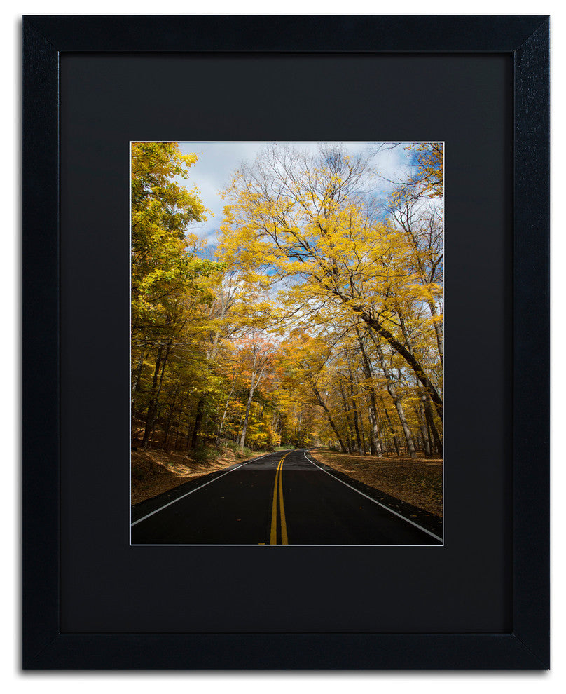''Autumn Along the Valley Parkway 2'' Matted Framed Canvas Art by Kurt Shaffer
