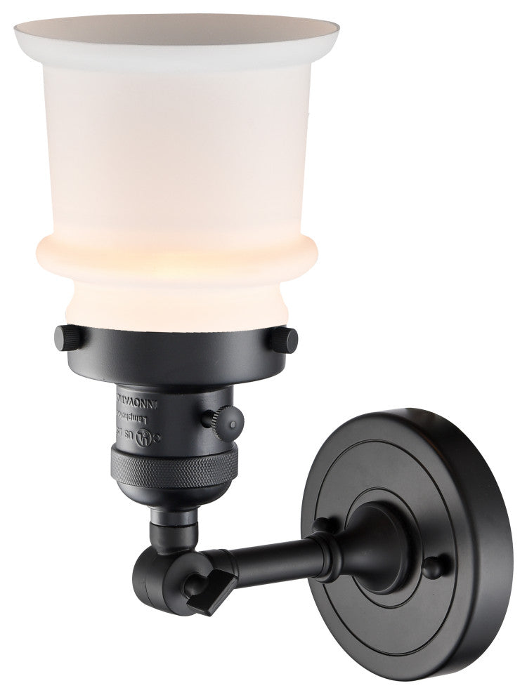 Small Canton 1-Light Sconce, Matte Black, Matte White