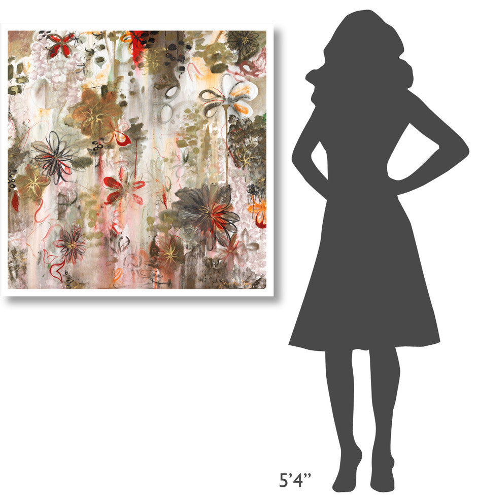 "Garden of Believing" Digital Paper Print by Joan Elan Davis, 38"x38"