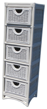 Regatta 5 Drawer Unit, White Fabric