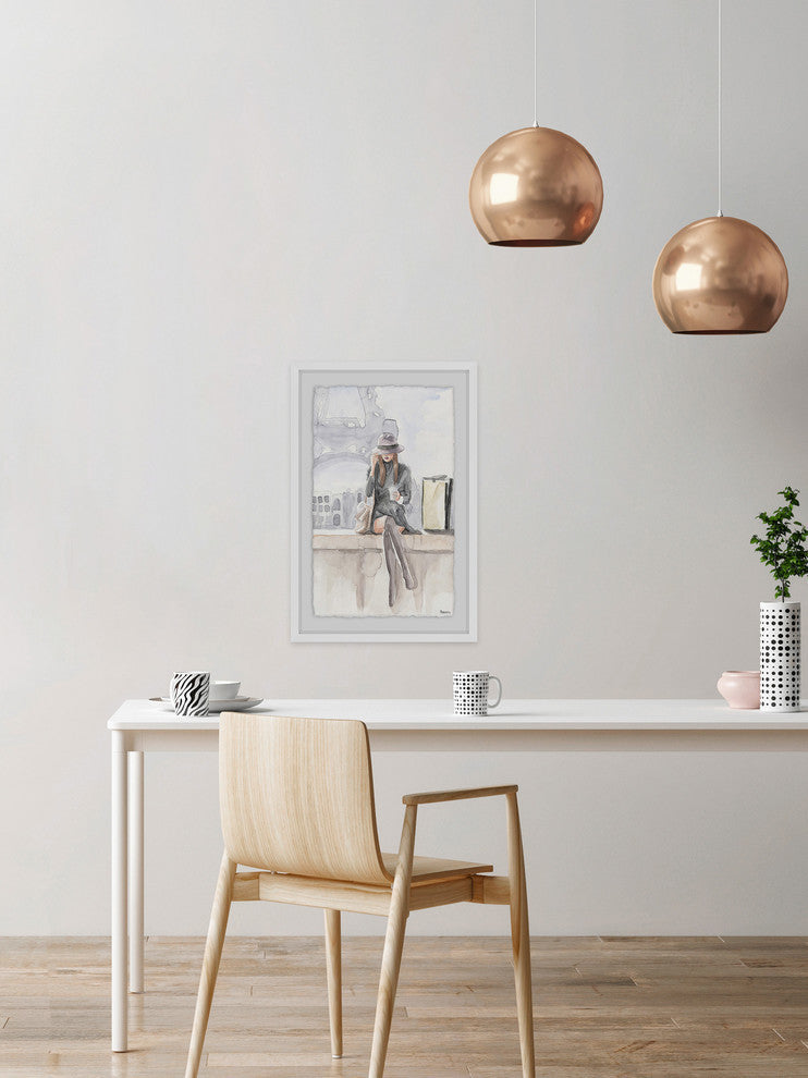 "Chillin' at Paris II" Framed Painting Print, 12"x18"