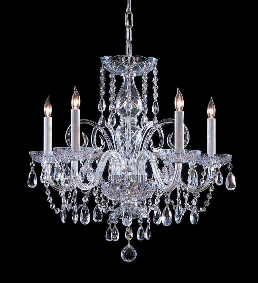 Crystorama 1005CHCLSAQ Five Light Chandelier Traditional Crystal
