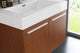 Vista 30" Teak Wall Hung Modern Bathroom Vanity, Faucet FFT9161BN