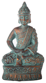 Cement Meditating Buddha Antique Concrete Copper Finish, Small