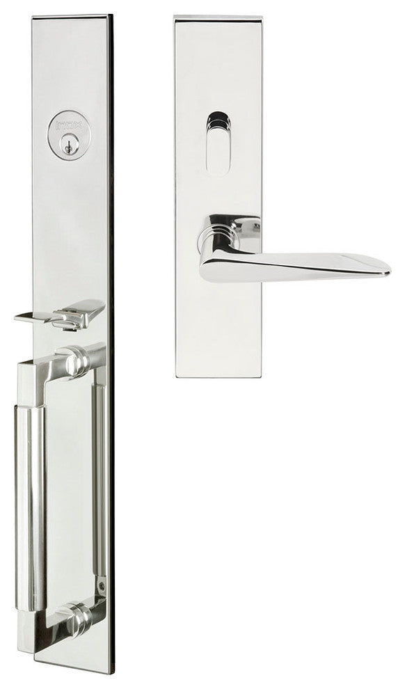 Ecco Lever, Mortise Entry Handleset, Right Hand, Polished Stainless Steel