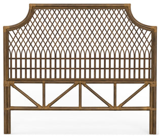 Nias Classic Rattan Headboard, Antique Brown, Full Size