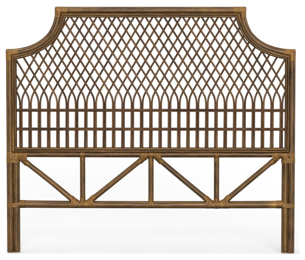 Nias Classic Rattan Headboard, Antique Brown, Full Size