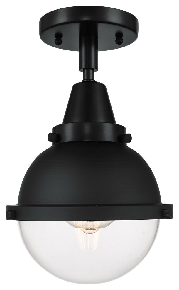 Innovations 447-1C-BK-HFS-62-BK-LED Hampden 1 Light Flush Mount, Matte Black