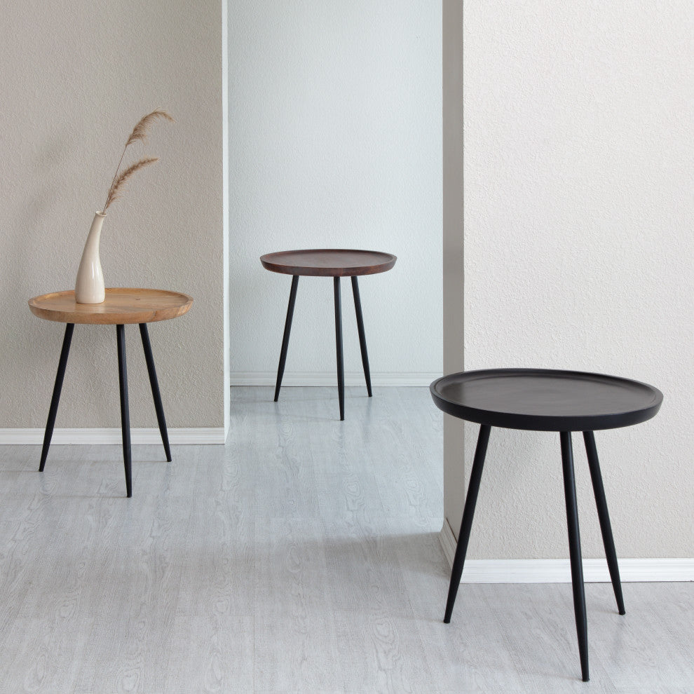 Chervey Tri Pin Side Table, Black