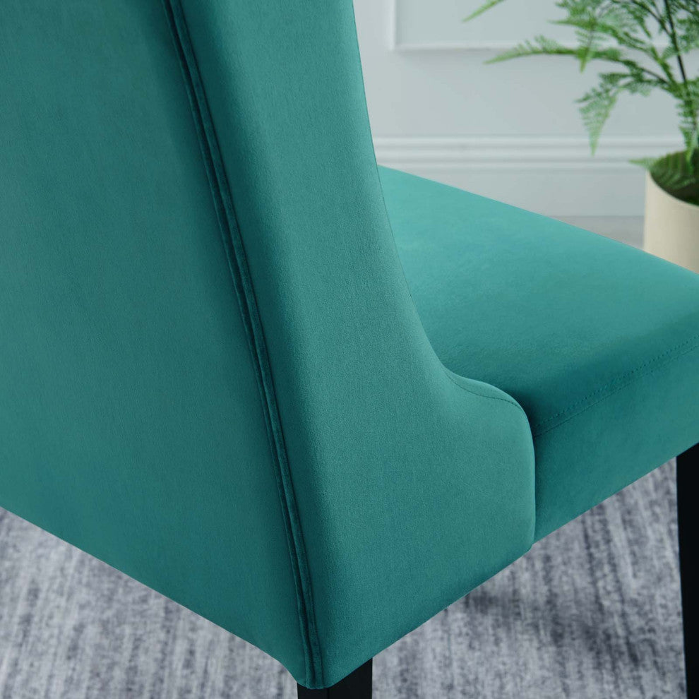 Baronet Performance Velvet Dining Chairs, Set of 2, Teal