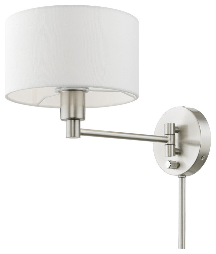 1 Light Brushed Nickel Swing Arm Lamp