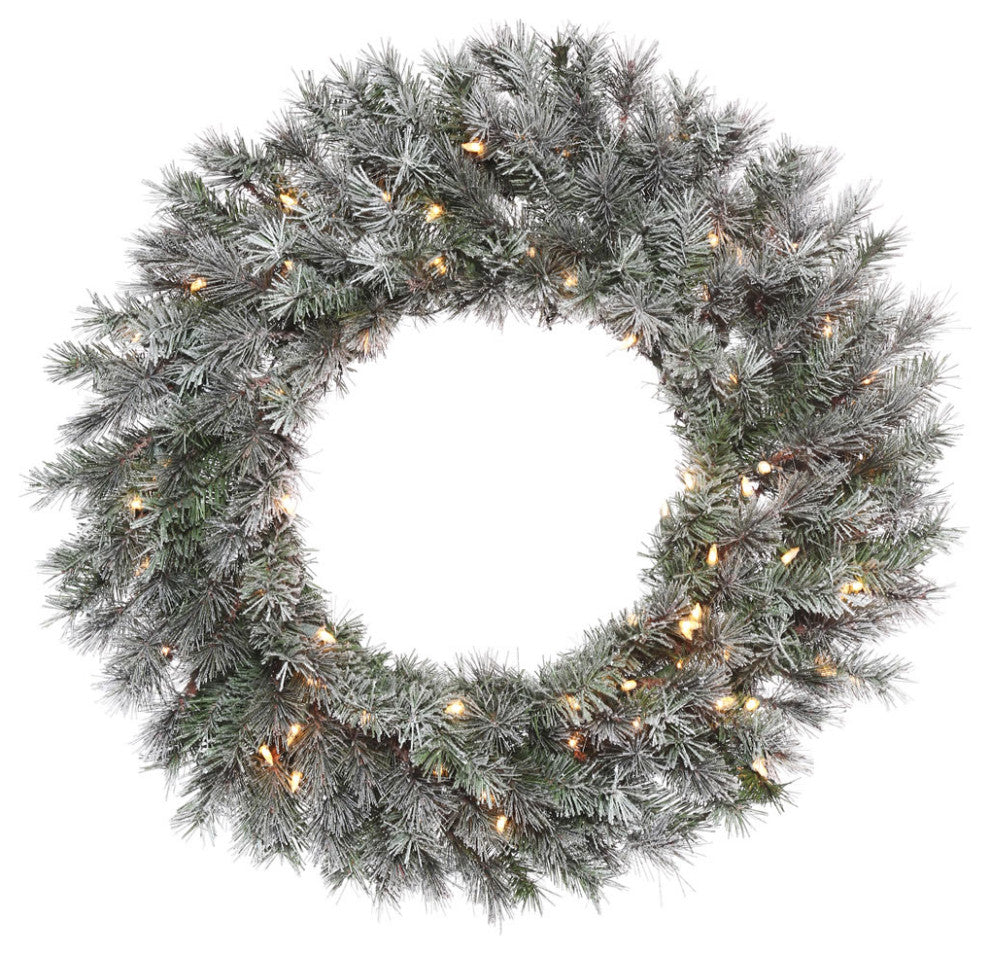 Vickerman 30" Frosted Lacey Wreath Dura-Lit 70CL