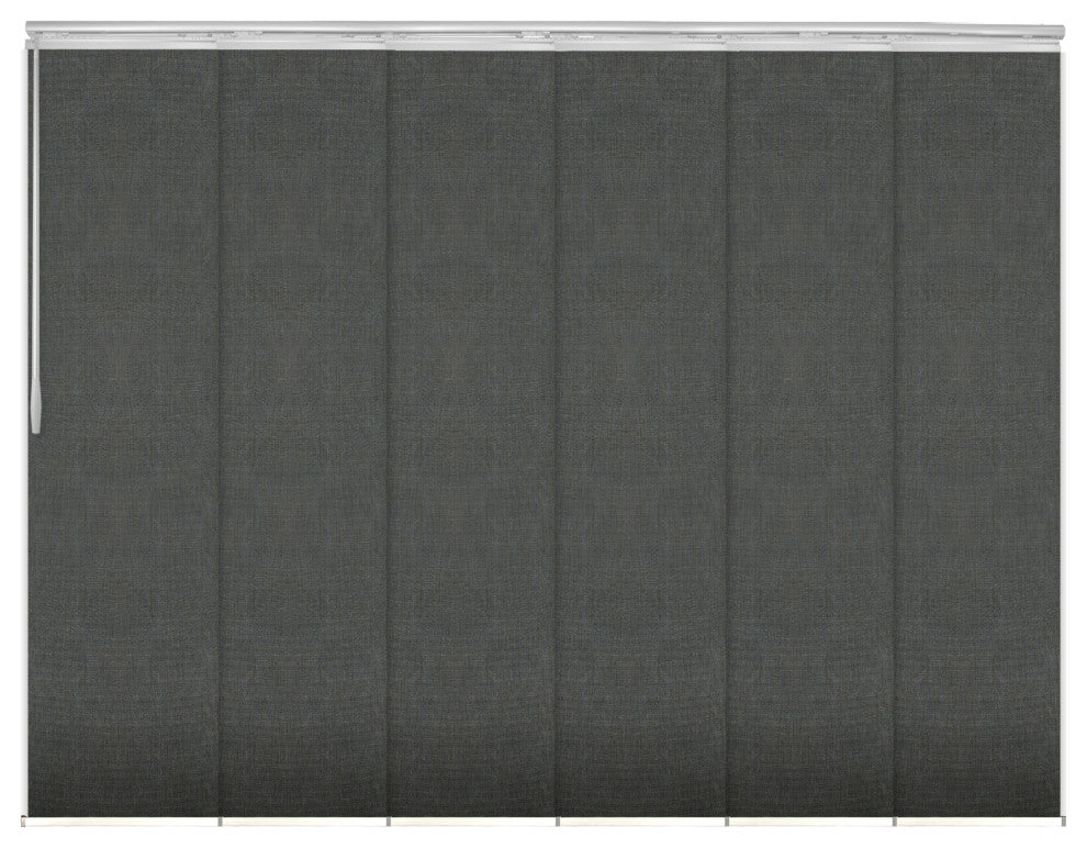 Koala Gray 6-Panel Track Extendable Vertical Blinds 98-130"W