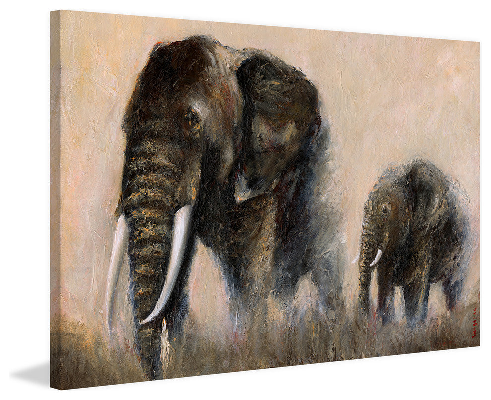 Marmont Hill, "Under My Protection" by Bergerac Painting Wrapped Canvas, 18x12