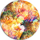 Bokeh Flowers Seamless, Floral Disc Metal Wall Art, 23"