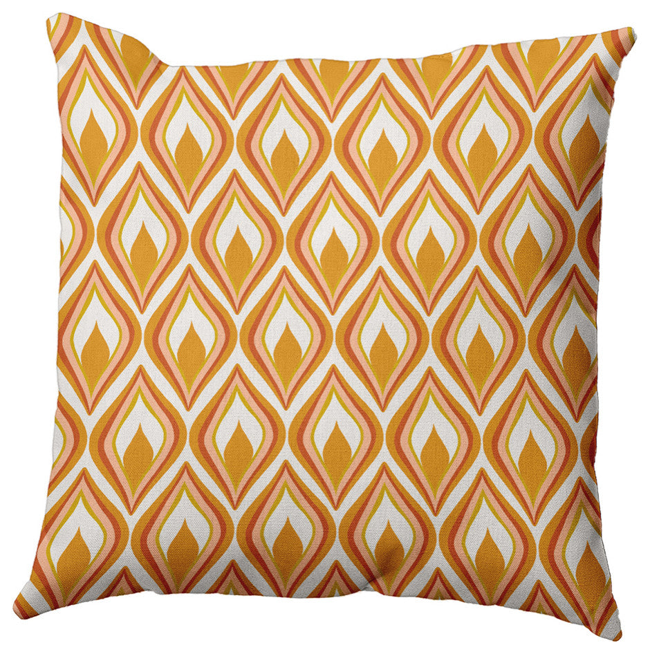 Feathers Accent Pillow, Golden Mustard, 26"x26"