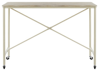 Safavieh Callie Rolling Desk, Rustic Brown/Cream