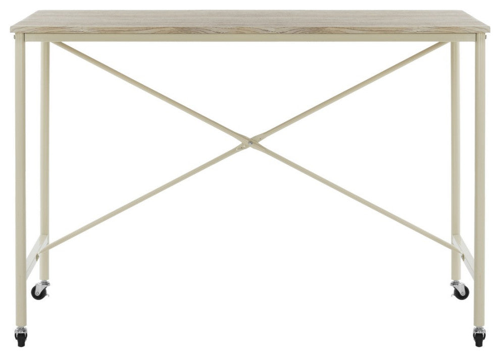 Safavieh Callie Rolling Desk, Rustic Brown/Cream