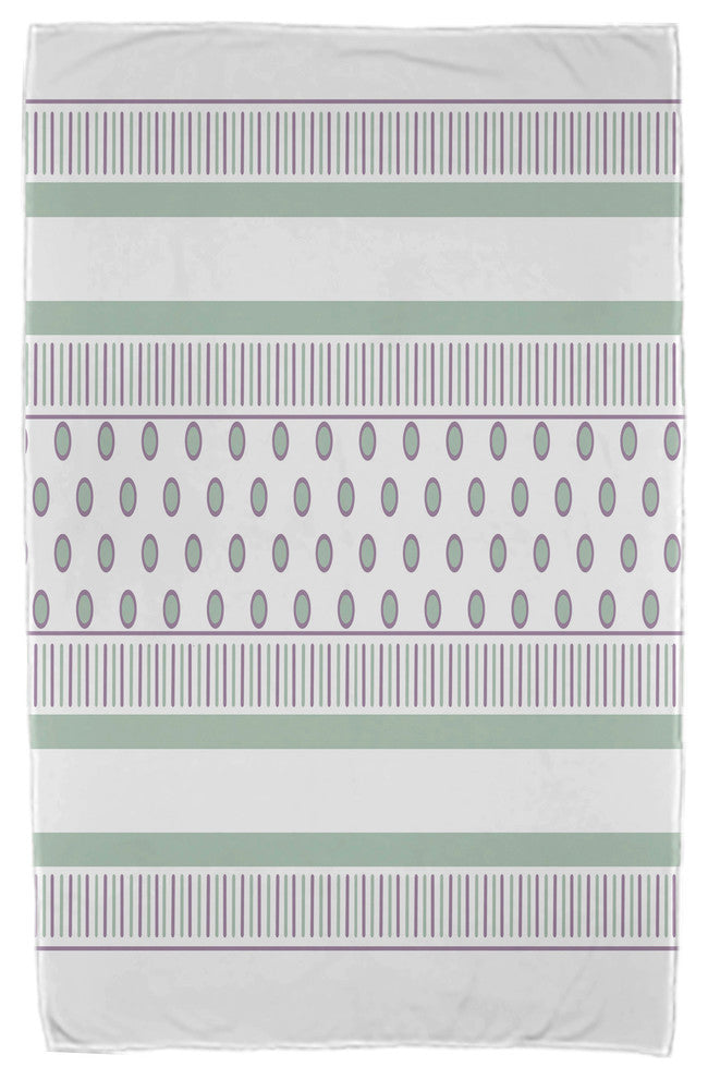 30x60" Comb Dot, Stripe Print Beach Towel, Purple