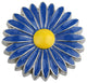 Aster Cabinet and Furniture Knob, Navy Blue With Yellow