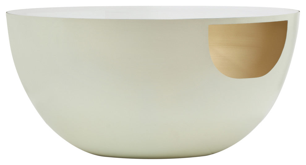Doma Coffee Table, Cream / Brushed Gold