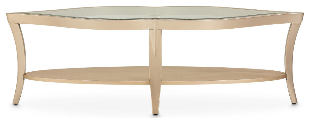 Malibu Crest Glass Cocktail Table - Chardonnay