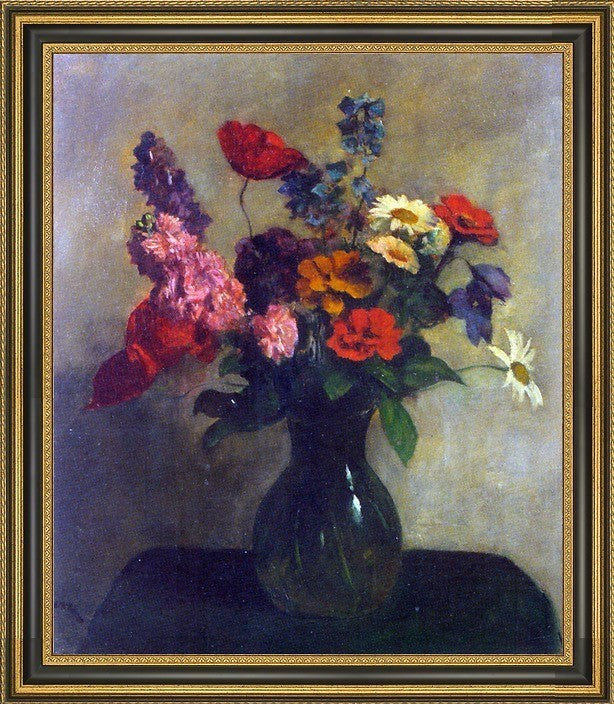 Jacob Hendrik Kever Mixed Summer Flowers Framed Premium Canvas Print, 20"x25"