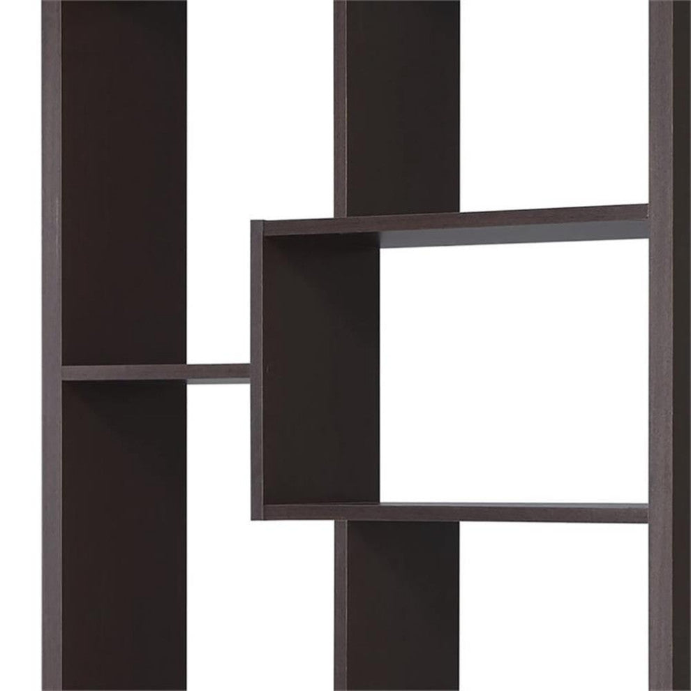 Catania Contemporary Wood 10-Shelf Bookcase in Walnut Finish