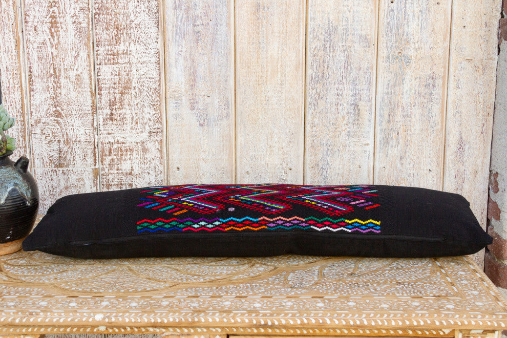 Long Vintage Mayan Brocade Zyanya Pillow