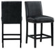 Pia Faux Leather Counter Height Side Chair Set, Black