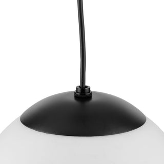 Atwell Collection Opal Glass Globe Medium Hanging Pendant Light, Matte Black