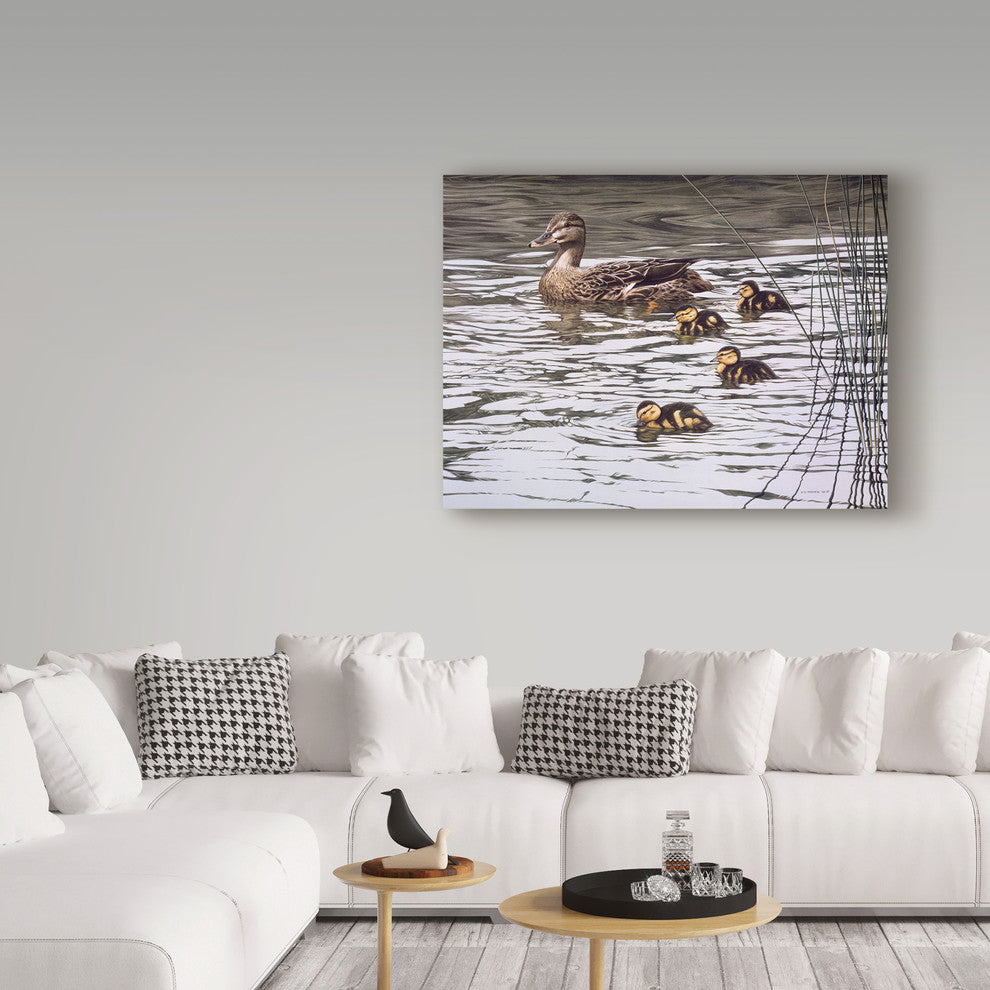 Ron Parker 'Mallard Family' Canvas Art, 24"x18"