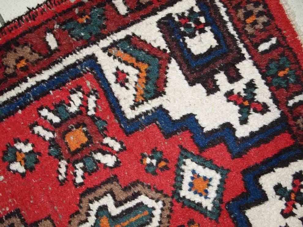 Handmade Vintage Persian Hamadan Rug, 2.4'x4.6', 75cmx141cm 1970s