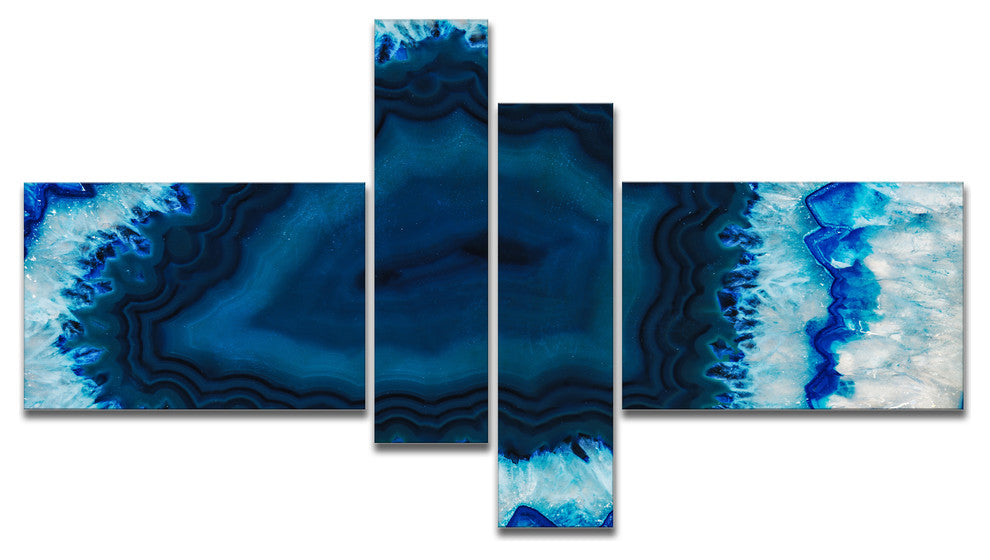 Brazilian Thunder Egg, Abstract Canvas Wall Art Print, 60"x32", 4 panels