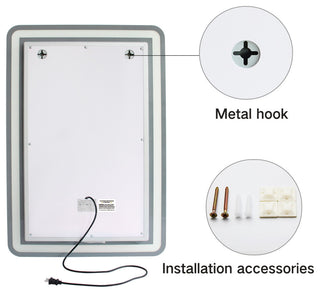 Rectangle Metal Frame LED Mirror, Wall Mirror