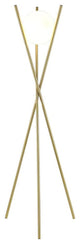 Pemberly Row Contemporary Metal Tripod Floor Lamp in Gold Finish
