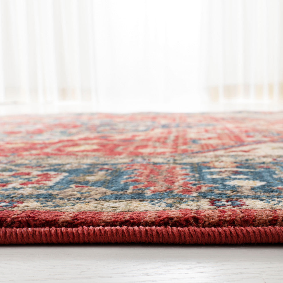 Safavieh Lauren Ralph Lauren Collection LRL1221 Rug, Red/Navy, 6'7" Round