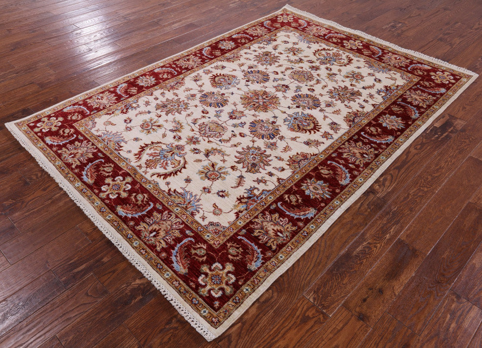 5' 6" X 7' 10" Persian Tabriz Handmade Wool Rug - Q12916
