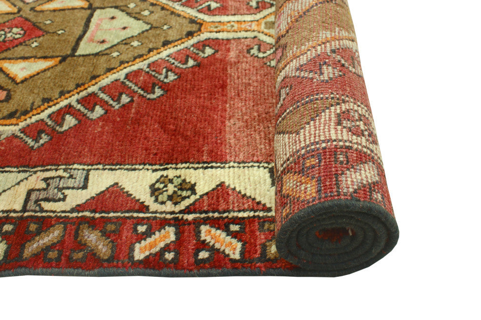 Fine Vintage Distressed Dalili Rust/Ivory Runner, 3'3 x 9'8