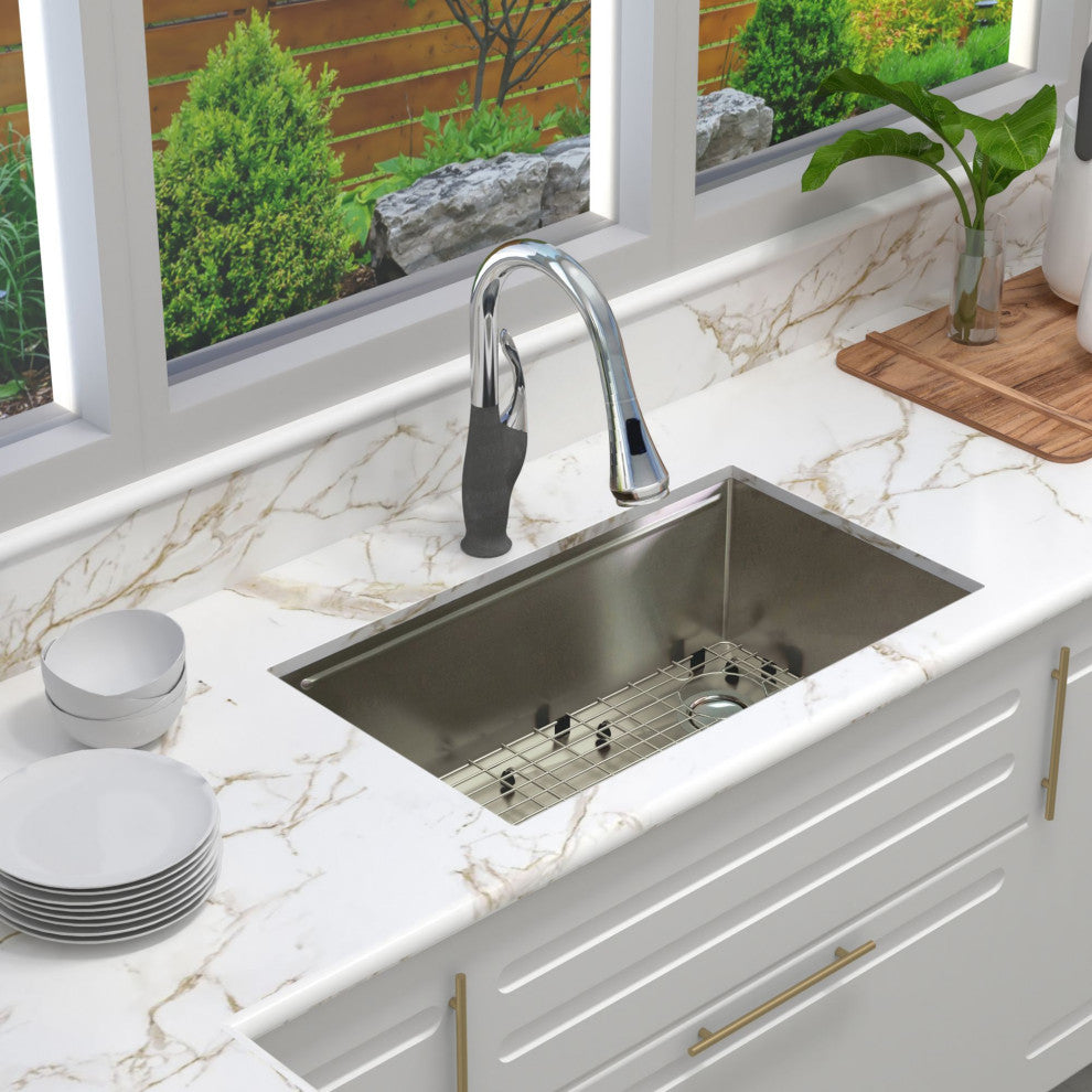 Transolid 32x19x10" Undermount Stainless Steel Workstation Sink