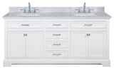 Milano 72" Double Sink Vanity, White
