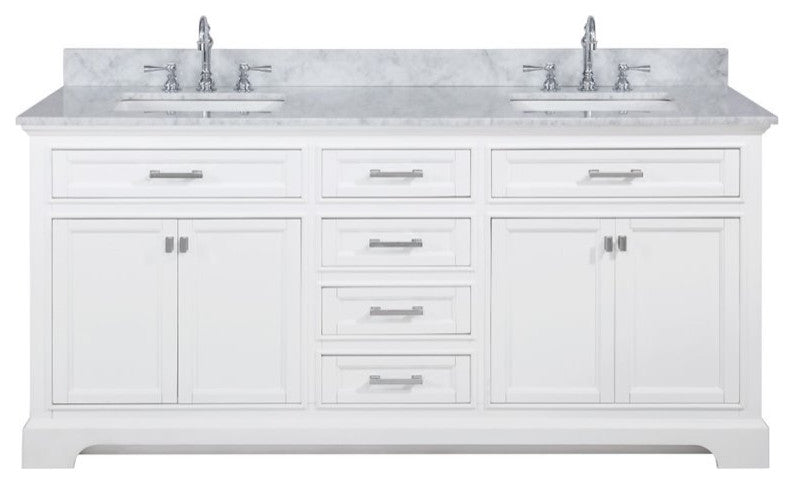 Milano 72" Double Sink Vanity, White