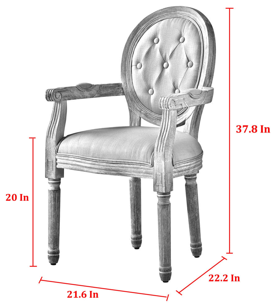 Rustic Manor Brookelyn Dining Chair, Upholstered, Linen, Cream White