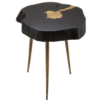 TOV Furniture Timber Black and Brass Side Table